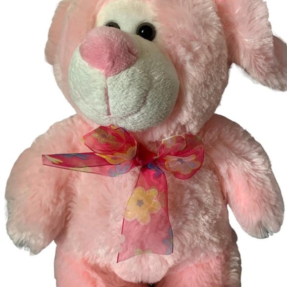 Enchanting Kellytoy Easter Bunny: Adorable Floral Bow & Carrot Feet - Picture 1 of 9